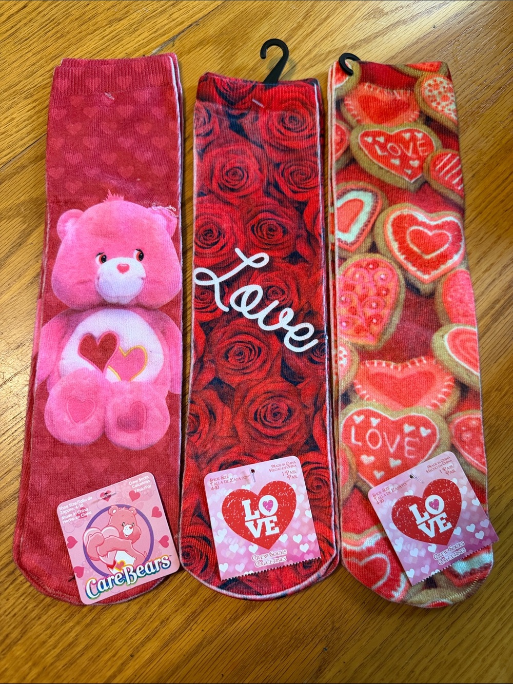 Care Bears Pink Heart Print Kids Wrist/Scarf Accessories - 2 Pack